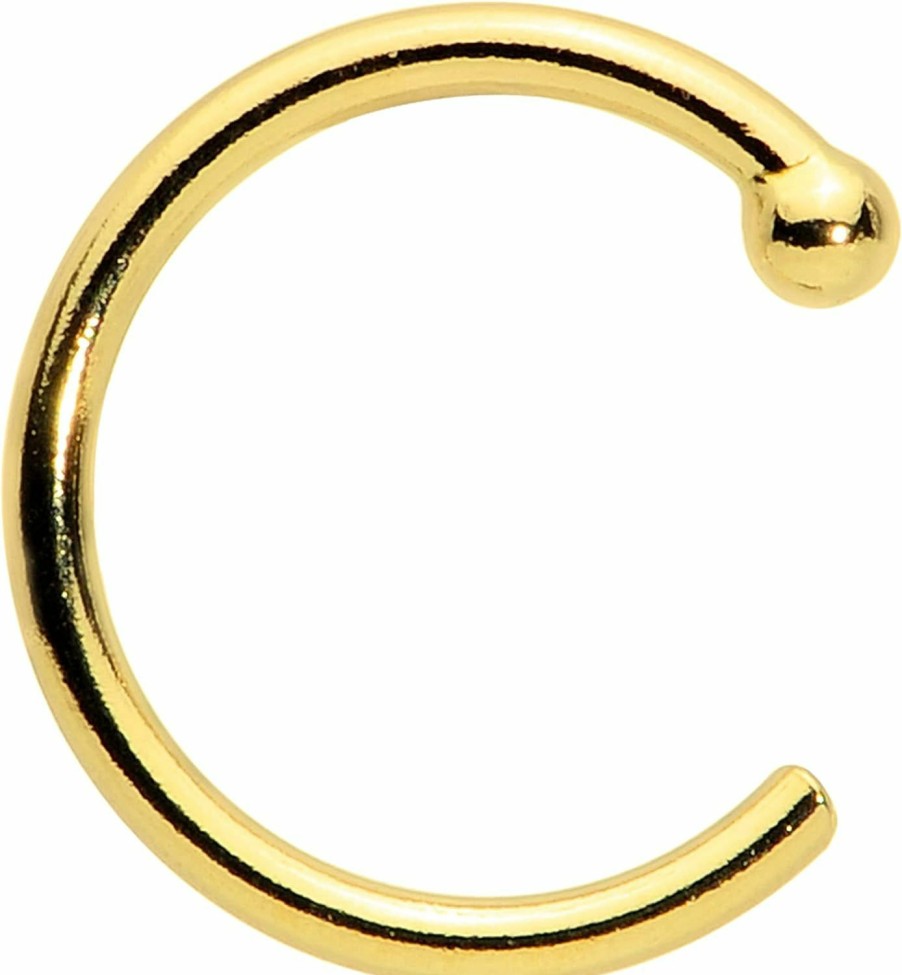 Online Body Candy Body Candy Tiny Nose Ring Hoop 20 Gauge 1/4\" Solid 14K Yellow Gold Nose Hoop Xtra Small Diameter