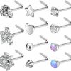 Online BodyAce Bodyace 11Pcs 20G Nose Rings Studs For Women, Surgical Steel Nostril Nose Piercing Jewelry, Cz Butterfly L Shaped Nose Studs Screw Ring Snowflake Star Top