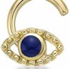 New Lavari Jewelers Lavari Jewelers 20 Gauge Enamel Evil Eye Curved Screw Nose Ring For Women Or Men In 10K Yellow Gold Uni Stud Nose Ring Hypoallergenic 20G Body Piercing