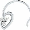 Hot Animas Jewels Animas Jewels Dgla Certified 14K White Gold Nose Pin Ring For Women 0.03 Cttw Natural Diamond (G-H Color. Si Clarity) Round Cut Prong Setting.