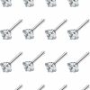 New Yaalozei Yaalozei 20G 18G Cz Nose Rings Studs 316L Surgical Steel Hypoallergenic Silver Nose Stud Nostril Nose Rings Piercings Jewelry For Women Men Girls Cubic Zirconia 3Mm 16 Pcs