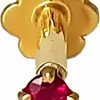 Clearance DIWANI Diwani 14K Gold 2.0Mm Natural Ruby Gemstone Engagement Wedding Nose Lip Labret Monroe Body Piercing Ring Stud Pin Screw (0.030 Cents, Color- Red) 18 Gauge Thick 8.0Mm Length Screw Back Post