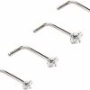 New Landorilo Landorilo 4Pcs Nose Rings 20G Nose Screw Studs Surgical Steel Piercing Jewelry