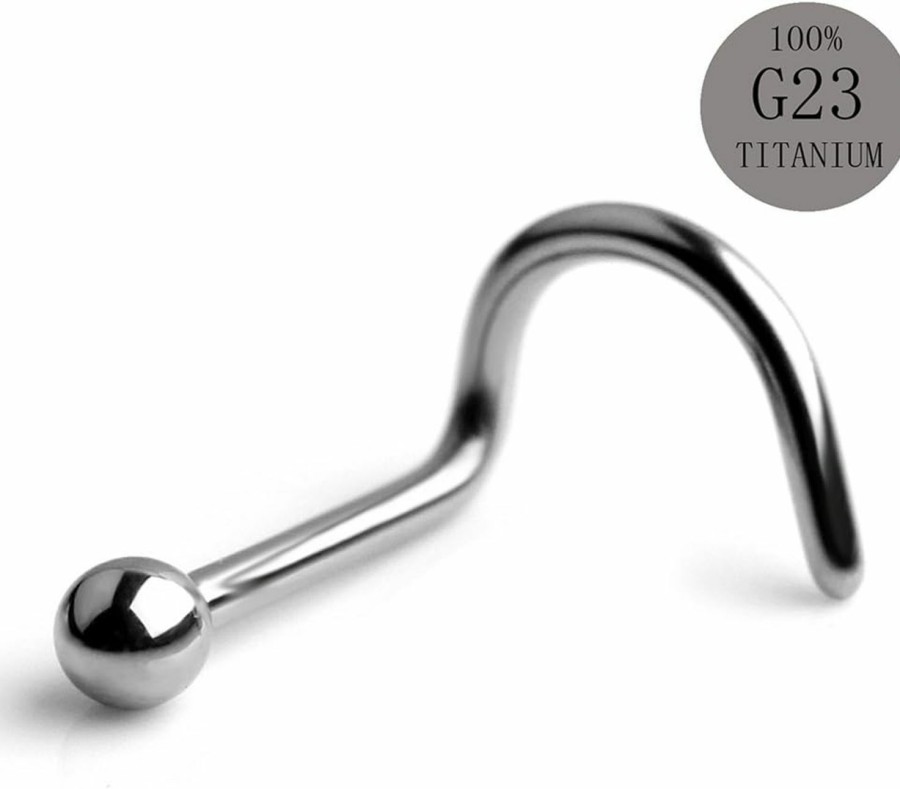 Wholesale Ruifan Ruifan 18G 20G Grade 23 (G23) Titanium Nose Studs Ring Screw L-Shaped Bone Piercing Jewelry