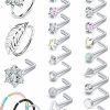 Clearance Prjndjw Prjndjw 20G Nose Rings Hoop Stainless Steel L-Shaped Hypoallergenic Nose Ring Indian Nose Rings Studs Screw Clear Cz Diamond Retainer Tragus Cartilage Helix Earrings Piercing Hoop 20 Gauge