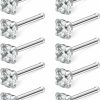 Wholesale Ruifan Ruifan 10Pcs 22G Surgical Steel Mix Color Diamond Cz Nose Stud Rings Bone Pin Piercing Jewelry 1.5Mm 2Mm 2.5Mm 3Mm