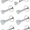 Hot Vsnnsns Vsnnsns 18G 20G Threadless Push In Nose Rings For Women 316L Surgical Stainless Steel L Shaped Nose Studs Screw Bone Nose Rings Piercings Nostril Piercing Diamond Cz 1.5Mm 2Mm 2.5Mm 3Mm Silver 8-12Pcs