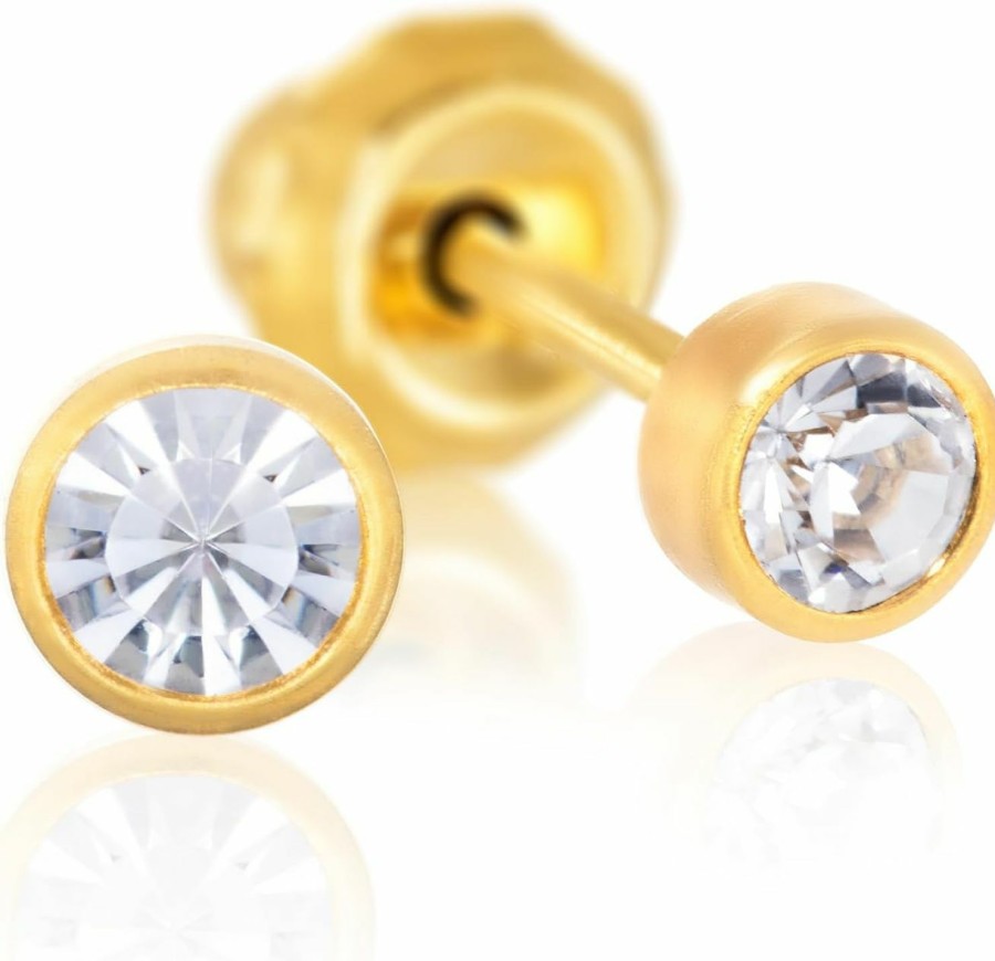 Online Inverness Inverness Home Ear Piercing Kit 24K Gold Plated 3Mm Crystal Bezel Stainless Steel