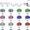 Clearance Dyknasz Dyknasz 26Pcs 14G Grade 23 Titanium Dermal Anchor Tops Internally Threaded Mixcolor Gem For Women Men