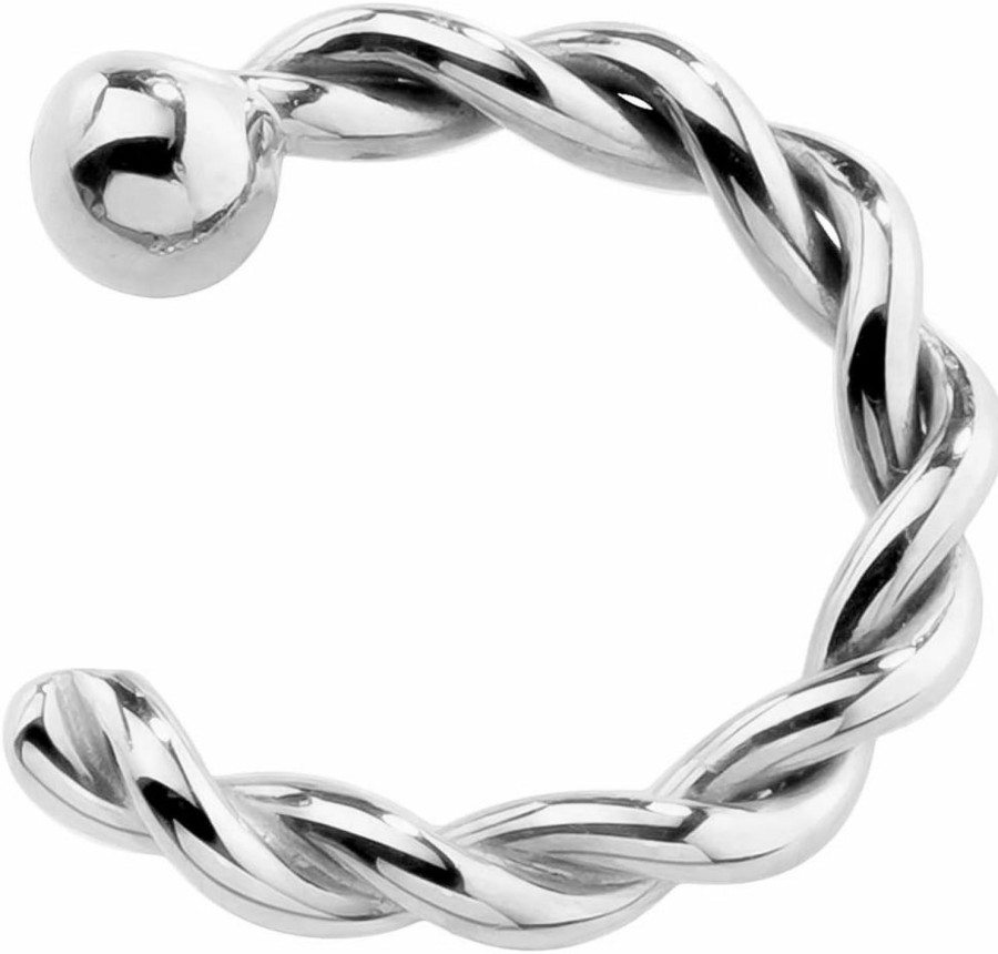 Hot FreshTrends Freshtrends 18 Gauge - 14K White Gold Twisted Nose Hoop