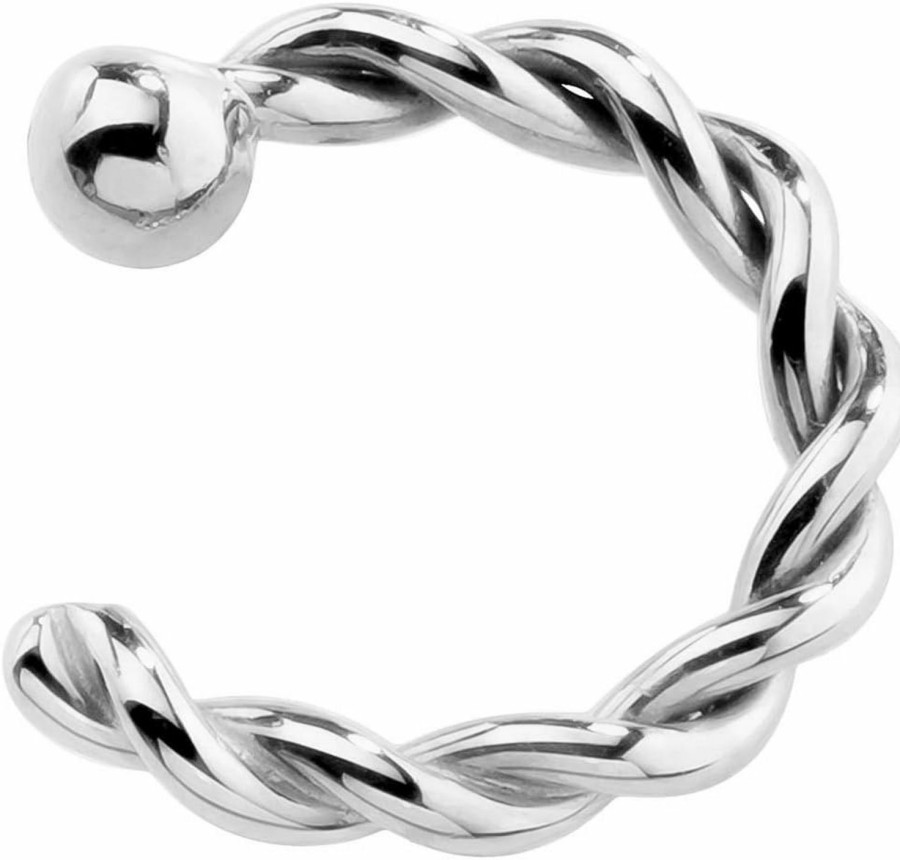 Hot FreshTrends Freshtrends 18 Gauge - 14K White Gold Twisted Nose Hoop