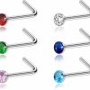 New TTJHGYQO Ttjhgyqo Nose Rings 6 Pcs Nose Rings For Women Titanium Nose Studs For Women Nostril Piercing Jewelry Piercing Jewelry For Women Men