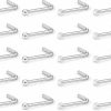 Hot Ftovosyo Ftovosyo 20Pcs Surgical Steel Clear Diamond Cz Micro Nose Stud Nostril Ring L-Shaped Pin 18 Gauge For Women Men