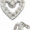 Hot Excepro Excepro 1Pcs Dermal Anchor G23 Titanium White Shiny Heart Shaped Cz Body Jewelry Anchor Dermal Tops