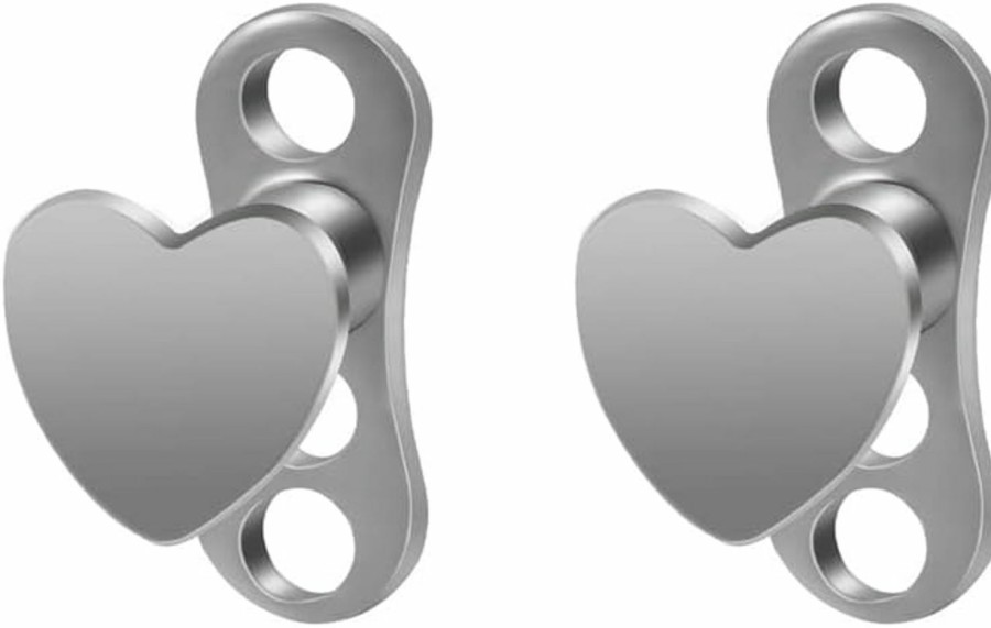 Hot Kokoma Love Heart Dermal Anchor Tops And Base Grade 23 Titanium 14G Minimalist Heart Internally Threaded Dermal Piercing Microdermals Studs Pierced Body Piercings Microdermals Piercing Jewelry For Women Men