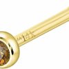 Best Jewelry Avalanche Jewelry Avalanche Solid 14K Gold Ball-End Stud Bezel Set Citrine 22G Nose Bone Nose Stud - 14K White Gold / 14K Yellow Gold November Birthstone Nose Ring Stud