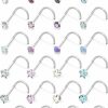 Online Dyknasz Dyknasz 24Pcs Hypoallergenic Nose Rings 20G Nose Studs Surgical Stainless Steel Nose Rings Studs L Shaped Screw Bone Nose Ring Cubic Zirconia Nose Ring Nostril Piercing Jewelry For Women Men