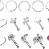 Best WASOLIE Wasolie 15 Pcs Gem Nose Rings For Women 316L Stainless Steel Fake Opalnose Piercings Jewelry Screw Men Nose Studs Rings.