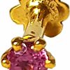 Best DIWANI Diwani 14K Gold 3.0Mm Natural Pink Tourmaline Gemstone Engagement Wedding Nose Lip Labret Monroe Body Piercing Ring Stud Pin Screw(0.120 Cents, Color- Pink)18 Gauge Thick 8.0Mm Length Screw Back Post