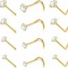 Best REVOLIA 12Pcs 18G/20G/22G 14K Gold Filled Nose Studs For Women Men Hypoallergenic Round Cz L Shaped Corkscrew Nose Rings Studs Nostril Piercing Jewelry 1.5-3Mm