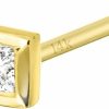 Clearance Jewelry Avalanche Jewelry Avalanche 22G 14K Gold Bone-End Nose Stud Bezel Set 0.035Ct-0.05Ct Princess Cut Diamond - April Birthstone Nose Ring