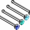 Wholesale Generic 4Pcs Titanium G23 Nose Piercing Jewelry Studs 18G 9/32 7Mm 2.5Mm Earrings Piercing Jewelry Pick Size