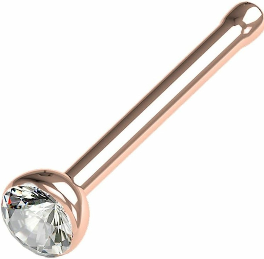 Best FIFTH CUE Fifth Cue Cubic Zirconia Press Fit Nose Bone Stud Titanium Ip 316L Surgical Steel