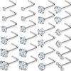 Clearance Kridzisw Kridzisw 18G Nose Rings Studs With Cubic Zircona Sparkly 316L Surgical Steel Straight Screw L Shaped Hypoallergenic Nose Studs Piercing Jewelry For Women Men 1.5Mm 2Mm 2.5Mm 3Mm 4Mm 12Pairs