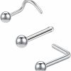 Wholesale BodyAce 4-6Pcs Grade 23 Titanium Nose Studs, 20G Cz Tiny Nose Rings, Nose Piercing Jewelry For Women Men, Nose Bone/Screws/L Shaped