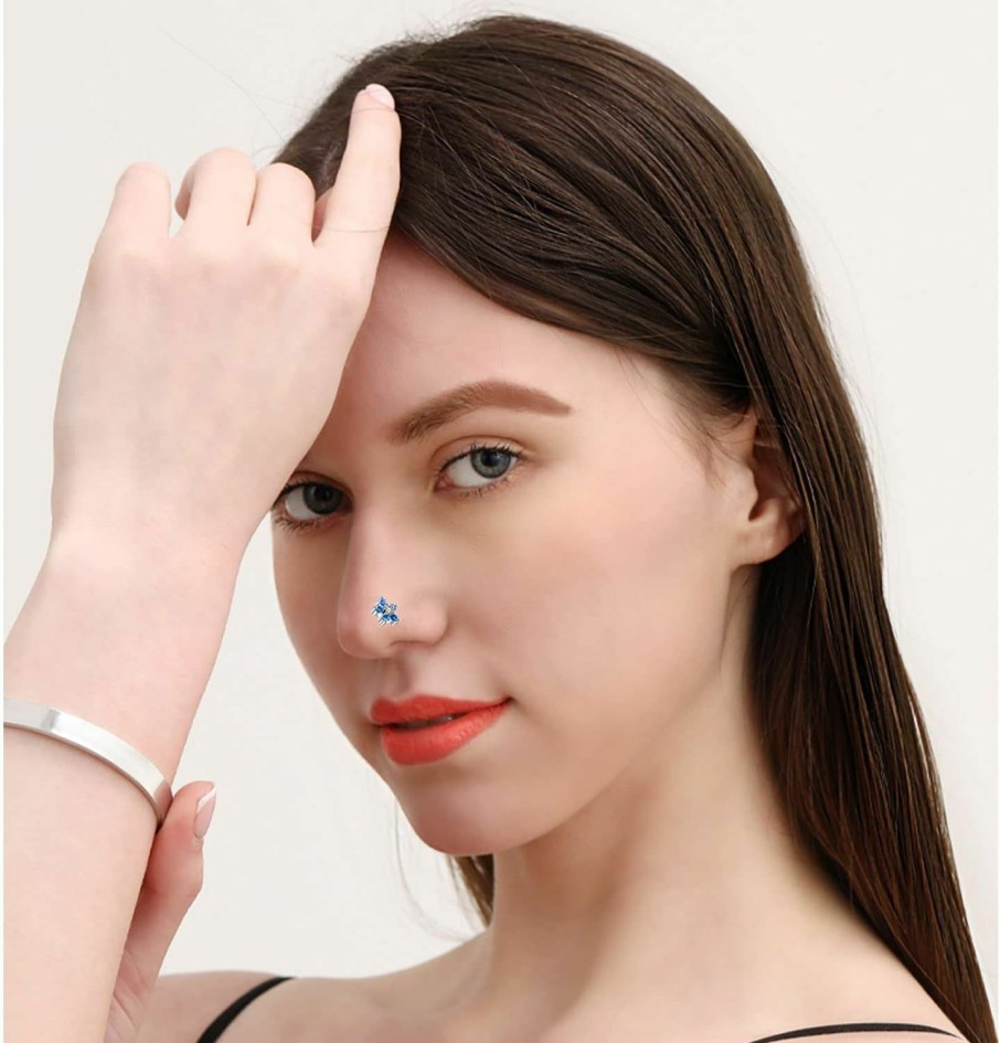 Hot JDXN Jdxn 24 Pcs 20G Nose Rings For Women Cz Nose Rings Piercing Screw Nose Studs L Shape Nose Nose Rings Studs Nose Piercings Jewelry