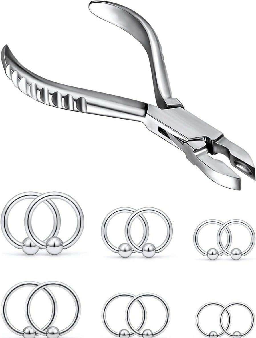 Wholesale Vsnnsns Vsnnsns 9 Style 316L Surgical Stainless Steel Body Piercing Tools Kit Piercing Clamps Forceps For Nose Rings Septum Piercing Lip Navel Tongue Belly Rings Eyebrow Piercing Ear Piercing Jewelry Tools