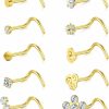 Best Briana Williams Briana Williams Nose Studs Nose Rings For Women 18G 20G Corkscrew Nose Ring Stainless Steel Nose Screw Studs Nose Rings Studs Surgical Steel Nostril Nose Piercing Jewelry