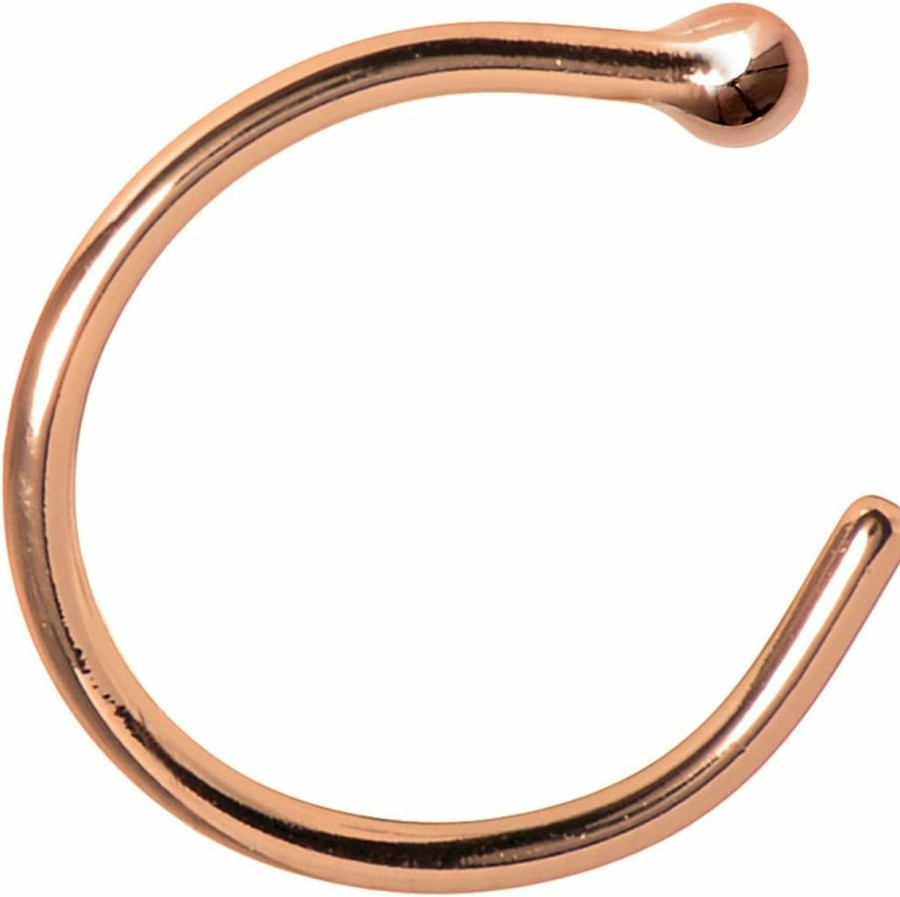 Wholesale Body Candy Body Candy Uni Adult Solid 14K Rose Gold Nose Hoop 5/16\" 20 Gauge Body Piercing Screw, One Size