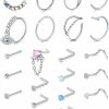 Clearance Anicina Anicina 20G 22G Nose Rings Studs Surgical Stainless Steel Nose Rings Hoops L Bone Screw Shape Nostril Nose Piercing Jewelry Heart Flower Moon Snake Butterfly Hypoallergenic Nose Screw For Women Men