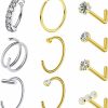 Clearance Oufksiyy Oufksiyy 20G Nose Rings Hoop Studs Surgical Steel L Shaped Nose Studs Nose Piercing Jewelry For Women Men Silver Gold Cz Cubic Zircon Diamond Nose Ring Stud 3Mm Nose Rings Cz