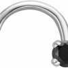 Wholesale Lavari Jewelers Lavari Jewelers 0.01 To 0.07 Carat Black Diamond Curved Screw Nose Ring For Women In 14K White Gold 20 Gauge