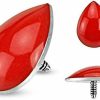 Clearance Body Accentz 316L Surgical Steel Internally Threaded Blood Drop Dermal Top 14G