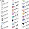 Best Zolure Zolure 18G 20G 22G Nose Pin Bone Screws Studs Surgical Steel Body Piercing Jewelry For Women Men