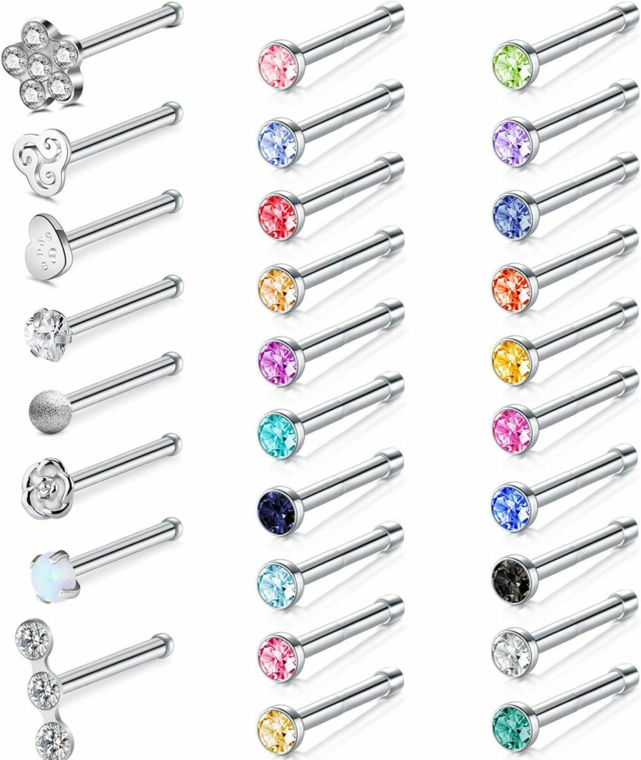 Best Zolure Zolure 18G 20G 22G Nose Pin Bone Screws Studs Surgical Steel Body Piercing Jewelry For Women Men