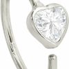 Hot Jewelry Avalanche Jewelry Avalanche 20G 14K Gold Heart Nose Hoop Bezel Set 0.10Ct Moissanite Heart Nose Ring 5/16\"(8Mm) Nose Ring