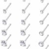 Hot Yaalozei Yaalozei 20G 18G Nose Rings Studs Hypoallergenic 316L Surgical Steel Straight Screw L Shaped Nose Studs Body Piercing Jewelry For Women Men Gris Diamond Size 1.5Mm 2Mm 2.5Mm 3Mm 3.5Mm 4Mm 18Pcs