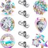 Best Ocptiy Ocptiy 14G Grade 23 Titanium Dermal Tops And Dermal Base Internally Threaded Clear Star Heart Flower Gem Top Piercing Jewelry For Women Men 15Pcs