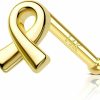 New COCHARM Cocharm 14K Solid Gold Ribbon Nose Stud 20G Yellow Gold L Bend Nostril Nose Stud 7Mm Long Love Nose Piercing 14Kt Real Gold Nose Stud Ring Hypoallergenic Press Fit Nose Bend Nose Jewelry