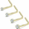 Wholesale BodyAce Bodyace 18G 20G Sterling Silver Nose Rings Studs For Women, Cz Simulated Diamond Nose Studs For Women Nostril Ring, 925 Silver Gold Nose Piercing Jewelry 2/2.5/3/3.5Mm