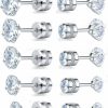 Hot VOLUKA Moissanite Simulatted Diamond High Polish Titanium Screw Back Earrings