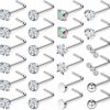 New Kridzisw Kridzisw 18G Nose Rings Studs Stainless Steel Nose Nostril Piercing Jewelry For Women Men Girls Cz Inlaid 2Mm 12Pairs