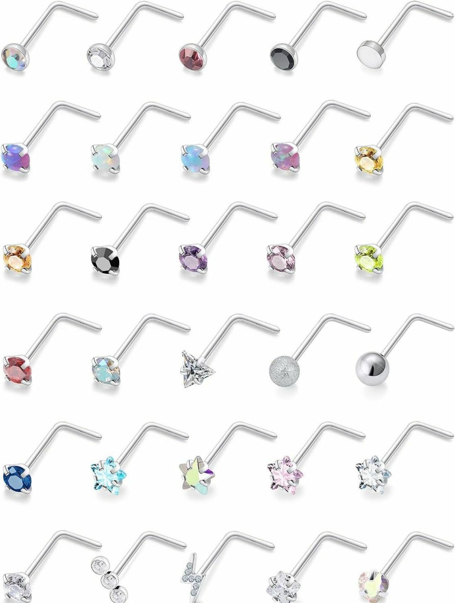 New Oicctyzio Oicctyzio Nose Studs Nose Rings Nose Piercings Nose Ring Nose Stud Nose Rings For Women Nose Piercing Jewelry Nose Rings Studs Nose Piercing Surgical Steel Nose Ring Nose Studs For Women 20G Nose Ring