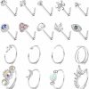 Best JOERICA Joerica 18 Pcs 20G Nose Rings Studs 316L Stainless Steel Nose Rings Hoop For Women Cute Evil Eye Heart Butterfly Opal Cz Nose Piercing Jewelry L Shaped Nose Ring Stud Set