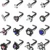 Best ZZHDCC Zzhdcc Nose Rings 20G Surgical Stainless Steel Nose Rings Studs For Women Men Cz Flower Star Halo Heart Butterfly Nose Piercings Body Jewelry Multi Shape L Shaped Nose Studs Set 16Pcs