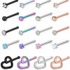 Wholesale Ruifan Ruifan 20G Surgical Steel Heart Flat Ball Opal Clear Diamond Cz Nose Stud Rings Bone L-Shaped Screw Piercing Jewelry 4-20Pcs